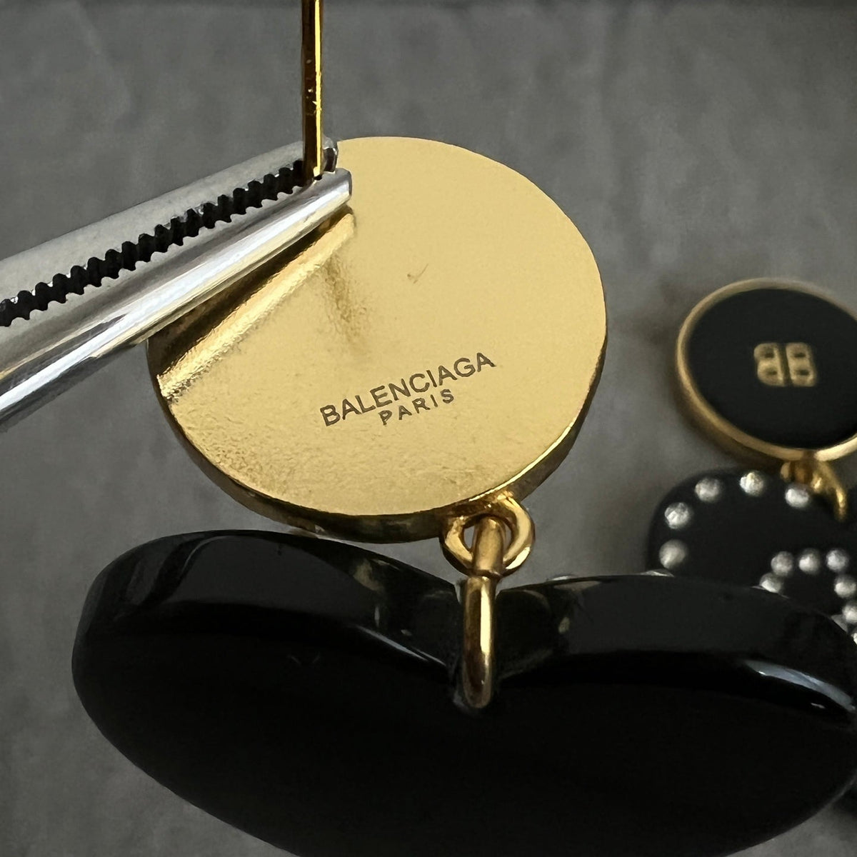 Martin Graham earrings in polished metal-tone – styled product view