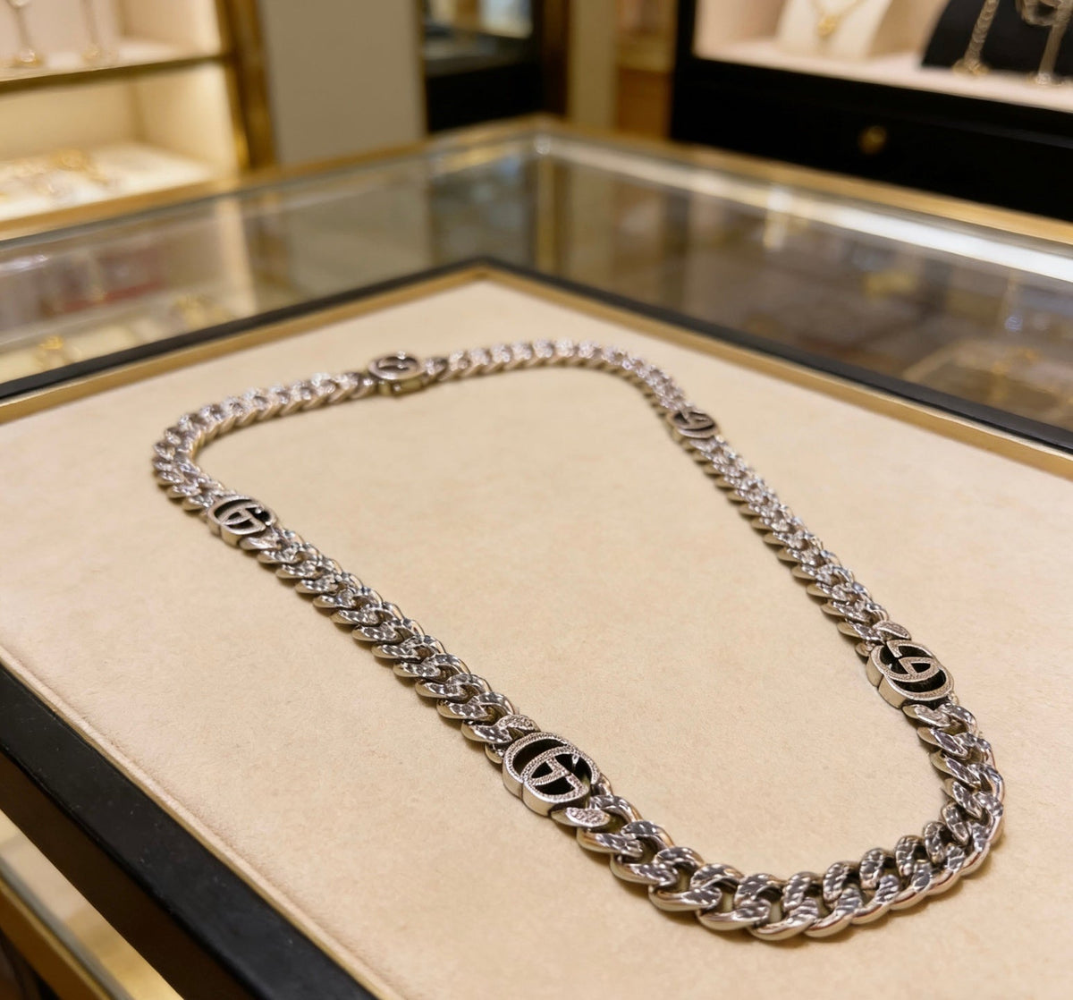 Martin Graham pendant necklace in polished metal-tone – front product view