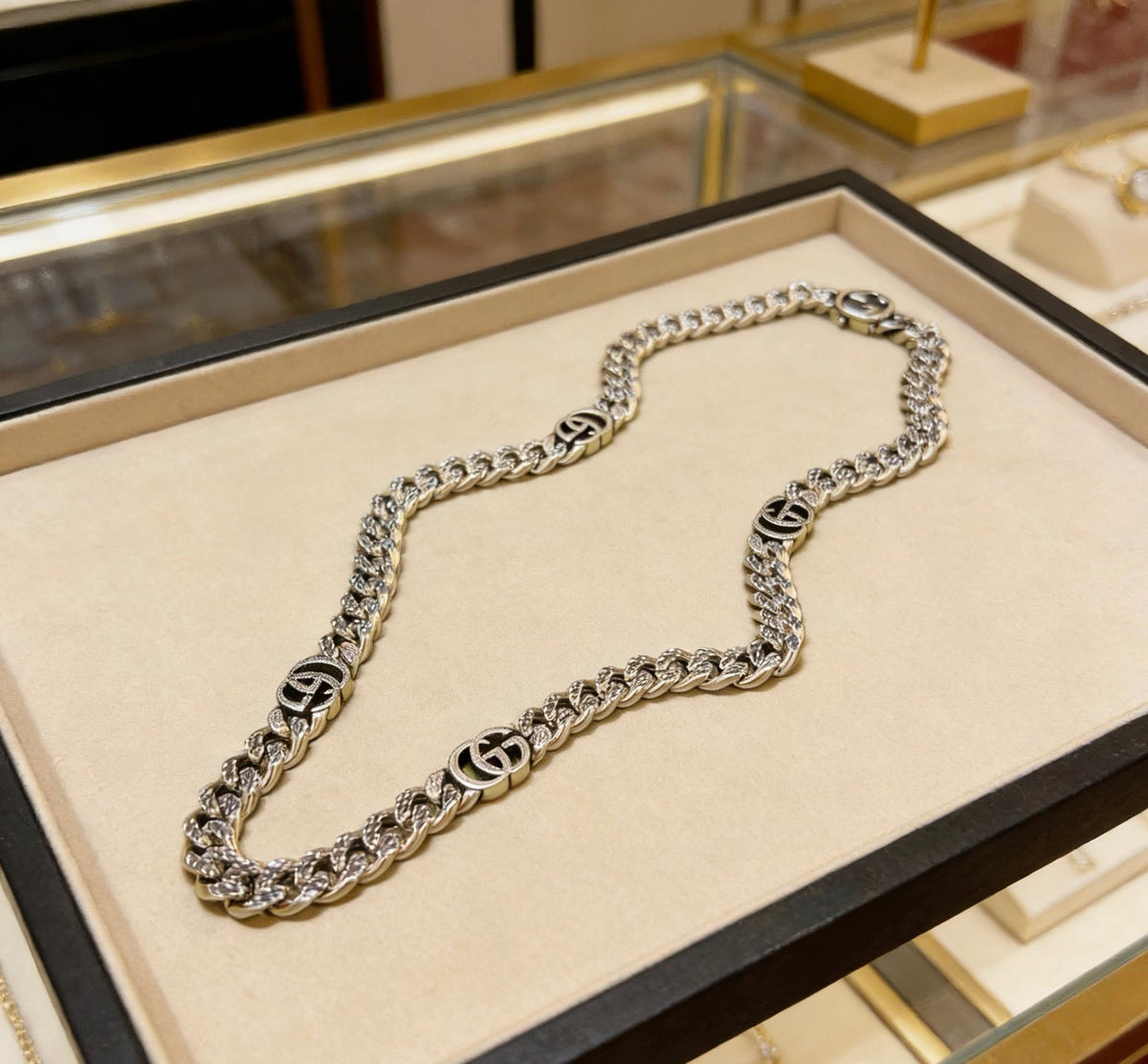 Martin Graham pendant necklace in polished metal-tone – front product view