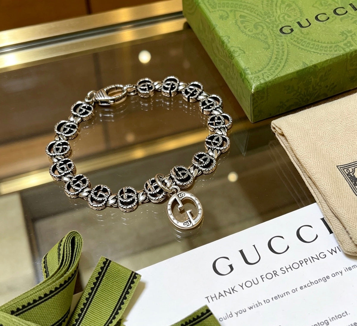 Martin Graham bracelet in polished metal-tone – front product view