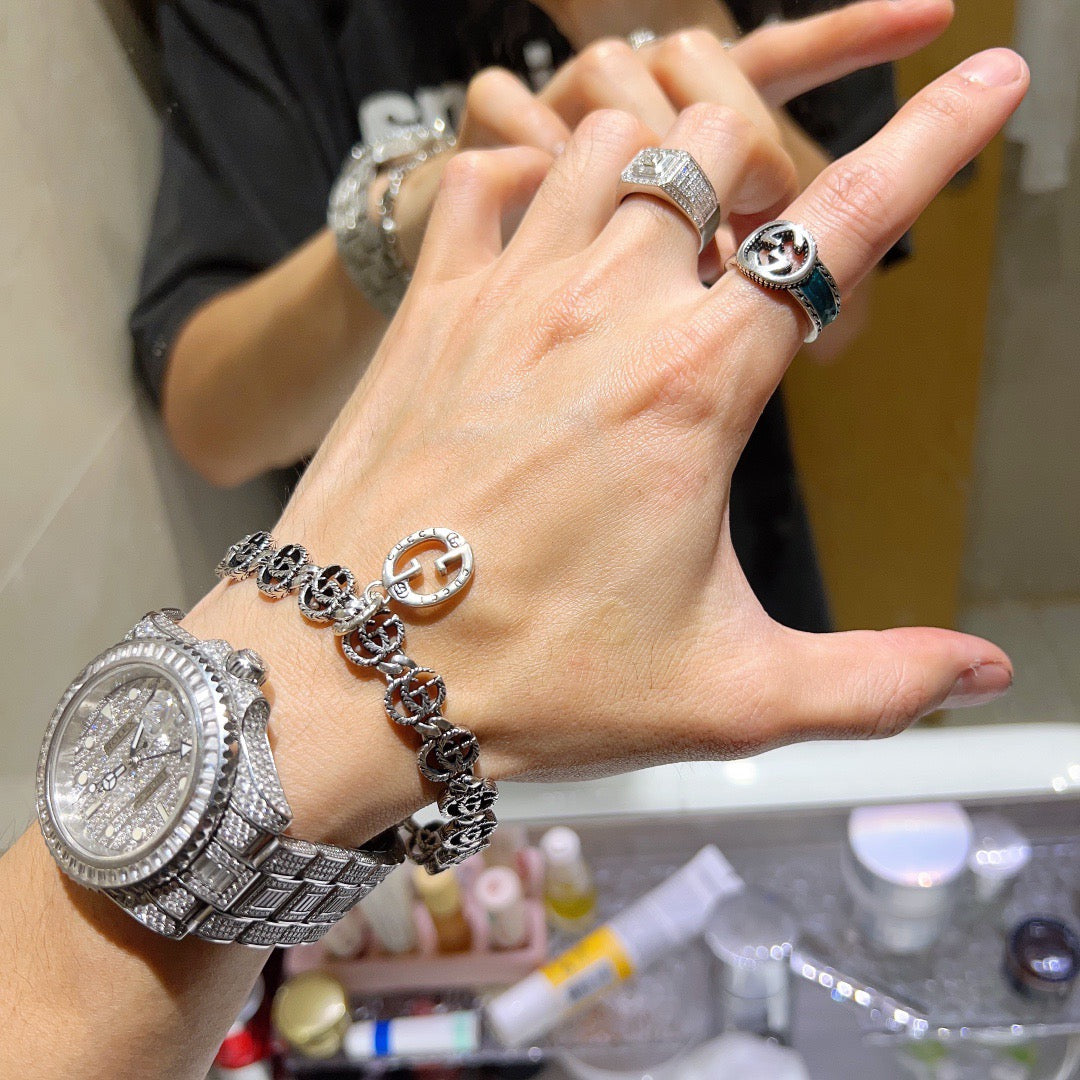 Martin Graham bracelet in polished metal-tone – styled product view