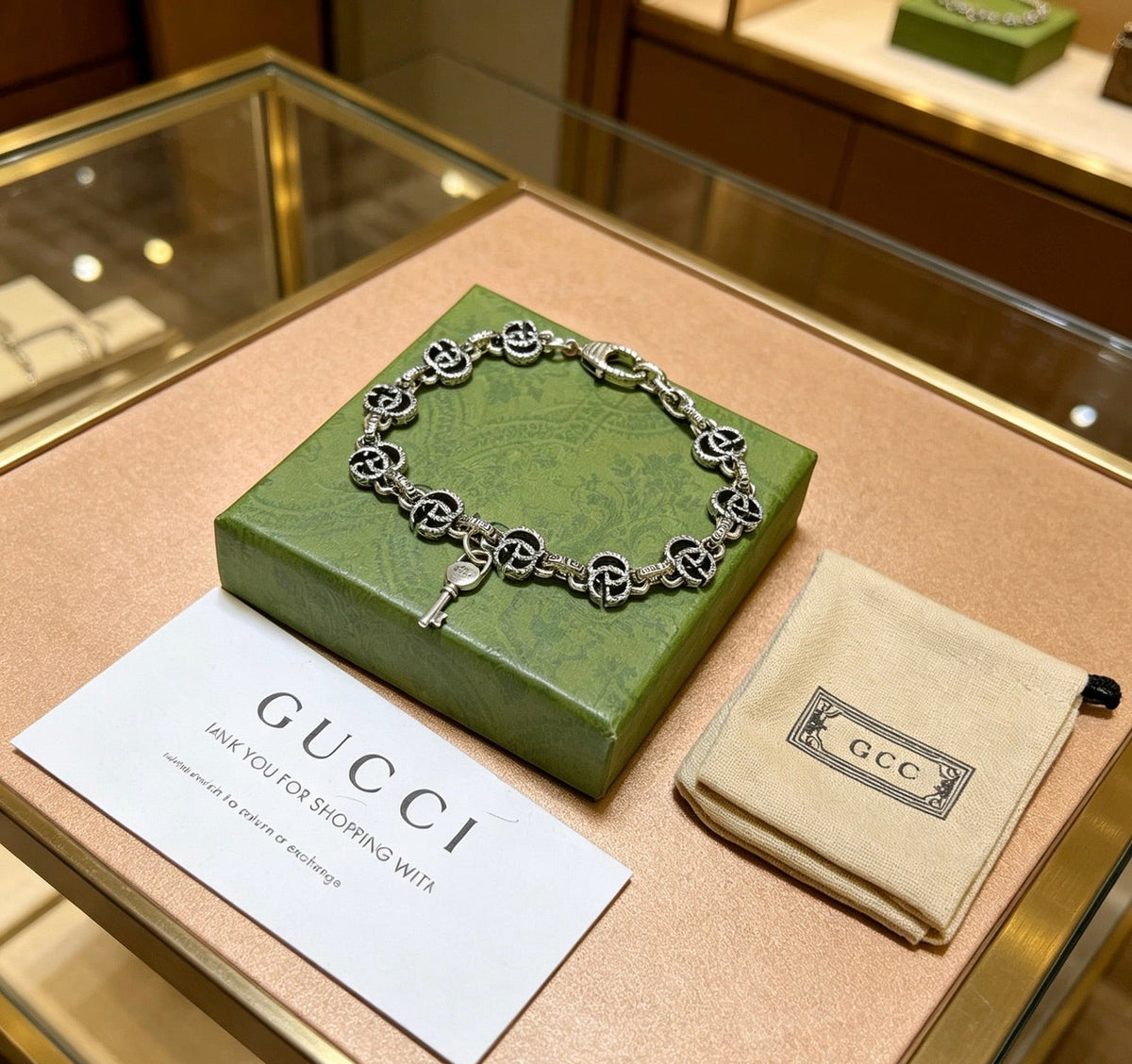 Martin Graham bracelet in polished metal-tone – front product view