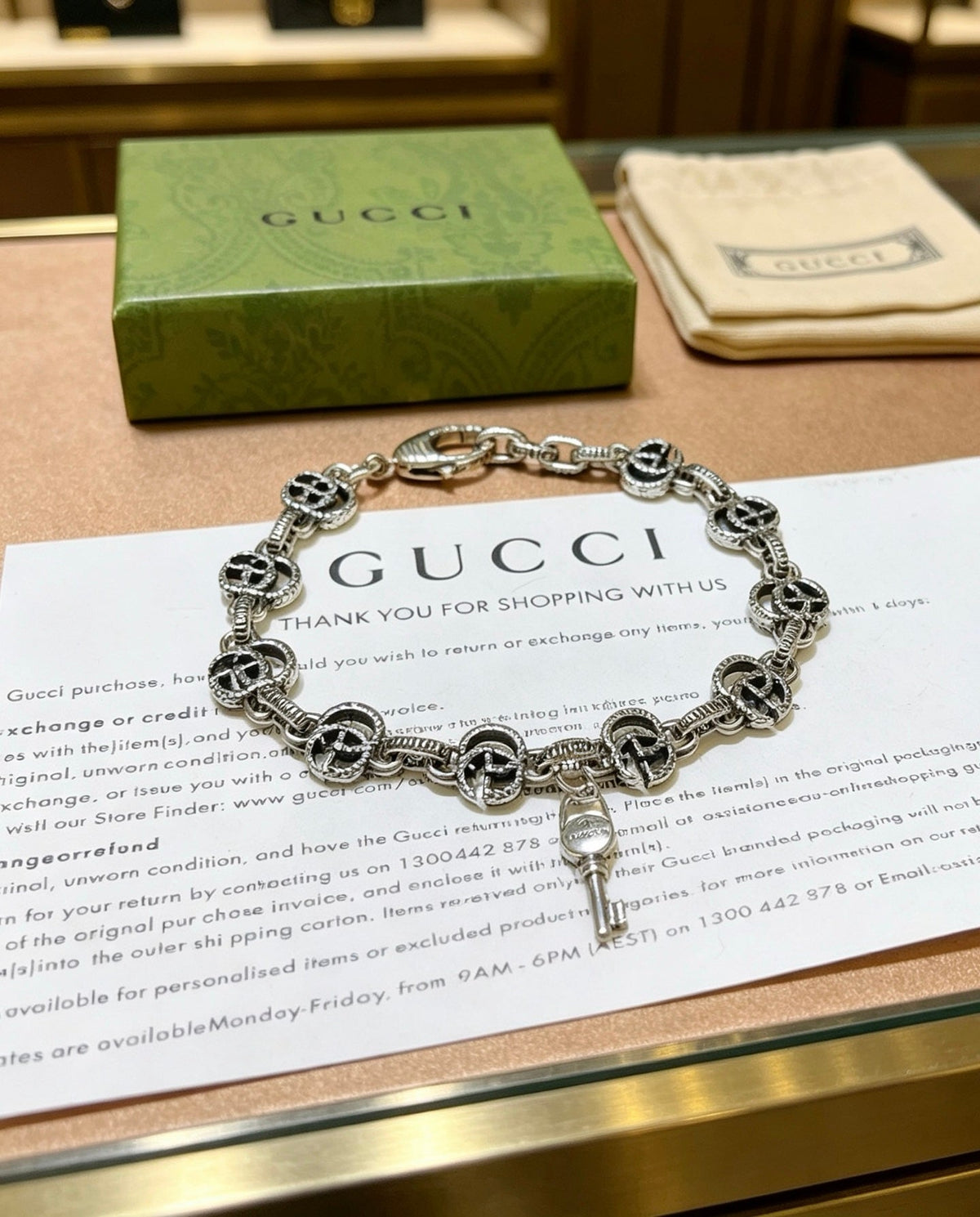 Martin Graham bracelet in polished metal-tone – side detail
