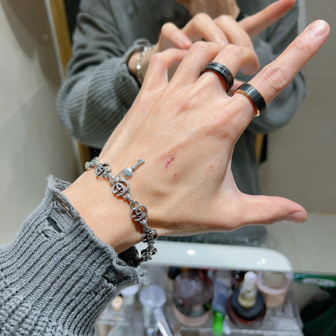Martin Graham bracelet in polished metal-tone – styled product view