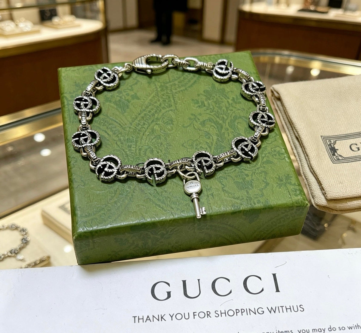 Martin Graham bracelet in polished metal-tone – front product view