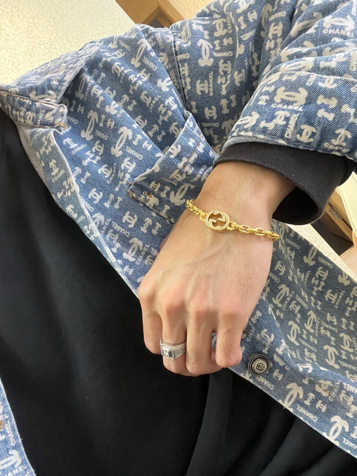 Martin Graham bracelet in polished metal-tone – front product view