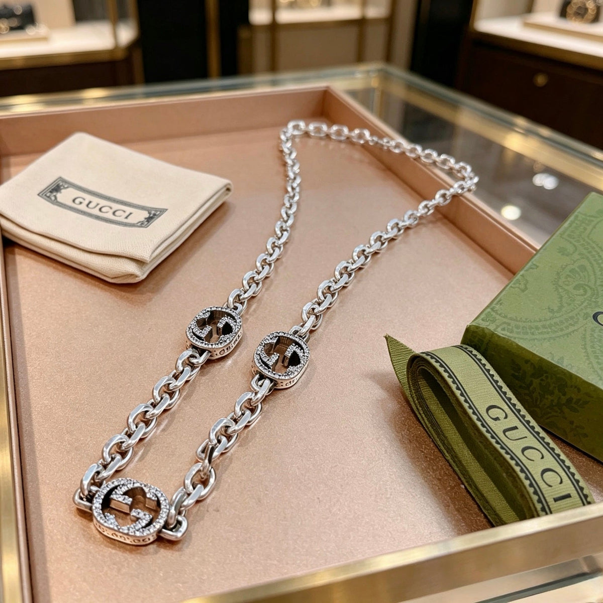 Martin Graham pendant necklace in polished metal-tone – front product view