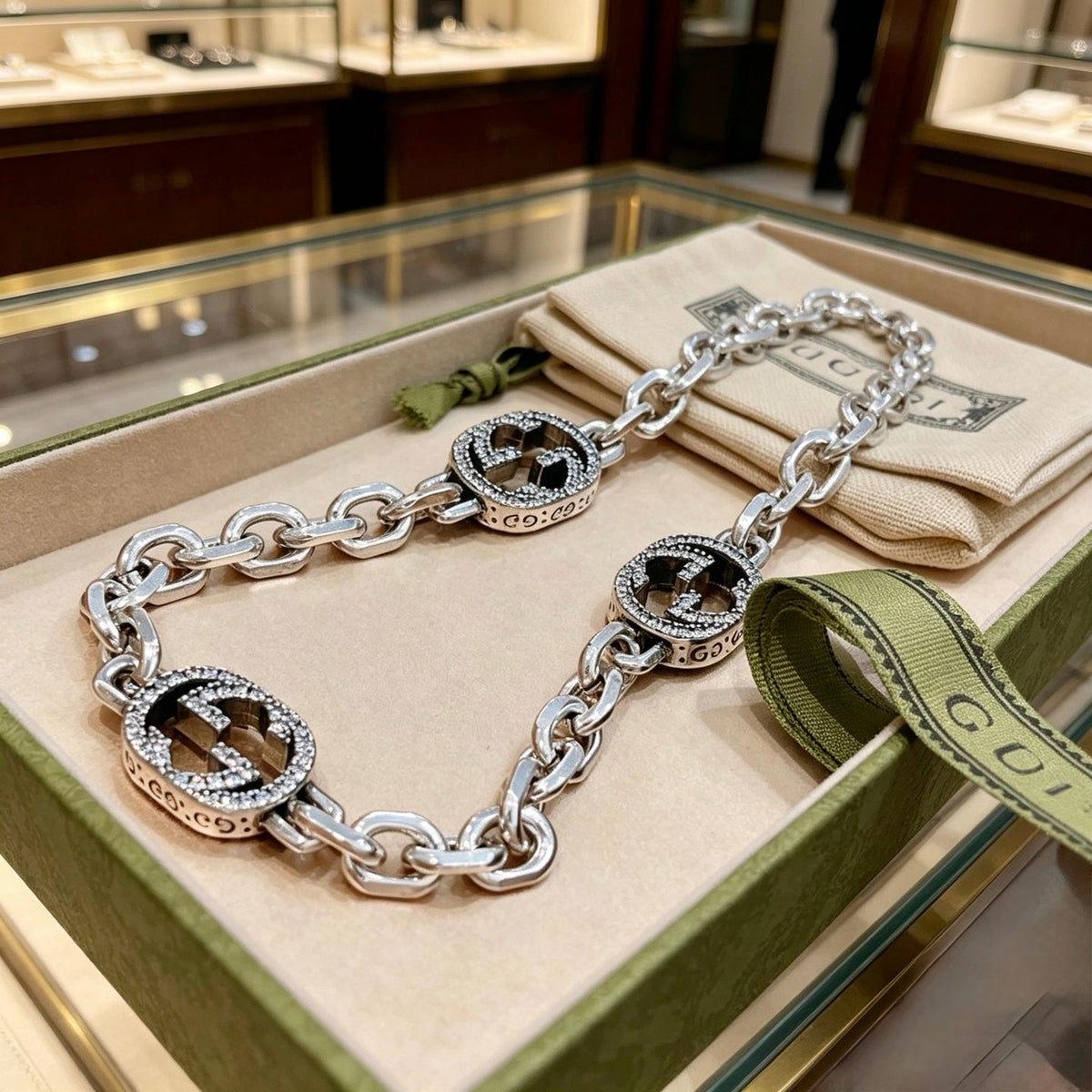 Martin Graham pendant necklace in polished metal-tone – styled product view