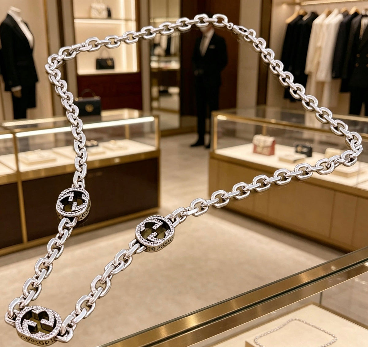 Martin Graham pendant necklace in polished metal-tone – main product view