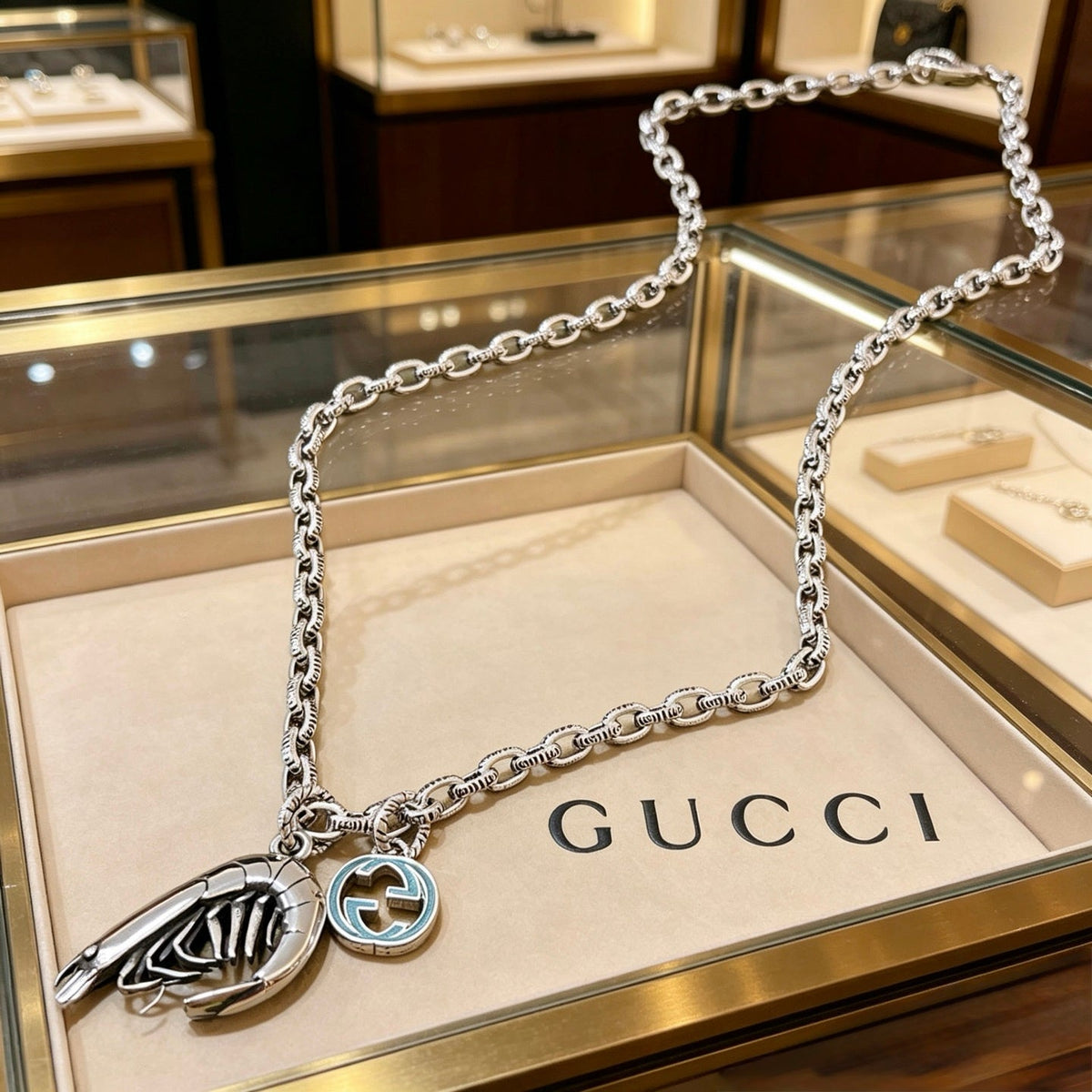 Martin Graham pendant necklace in polished metal-tone – main product view