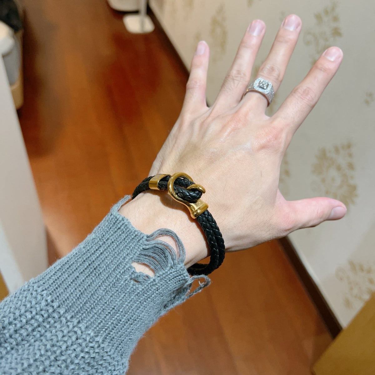 Martin Graham bangle in polished metal-tone – main product view