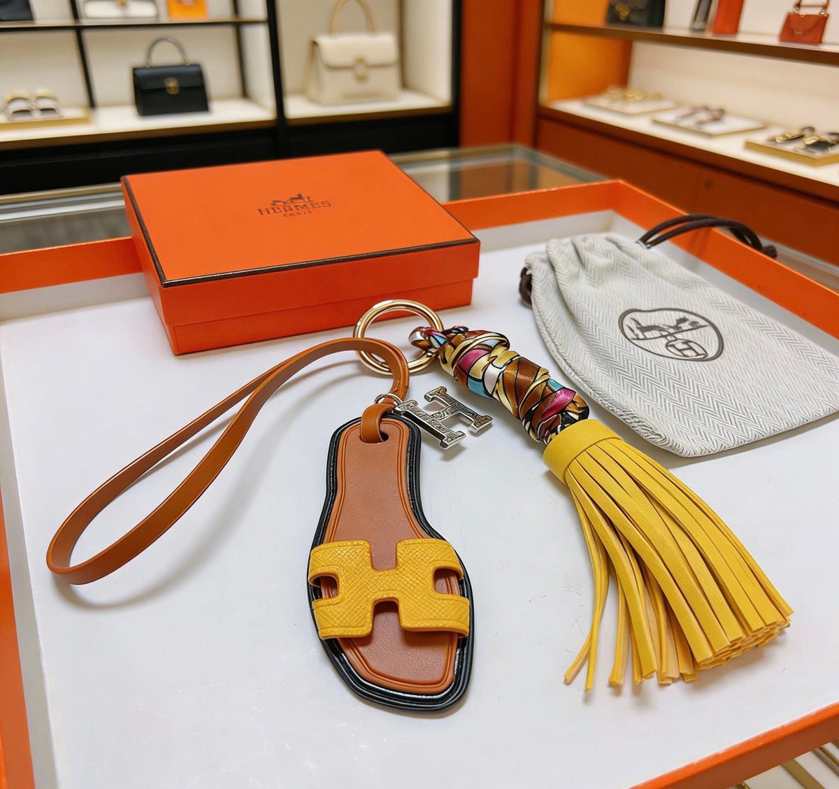Martin Graham keychain in polished metal-tone – front product view