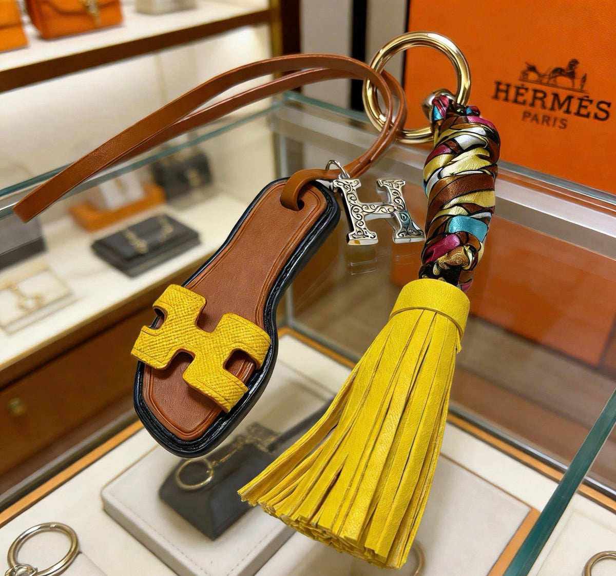 Martin Graham keychain in polished metal-tone – close-up detail