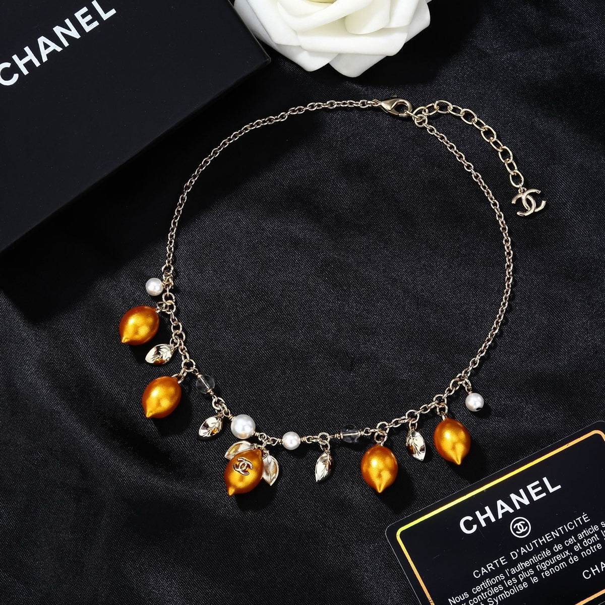 Martin Graham pendant necklace in polished metal-tone – styled product view
