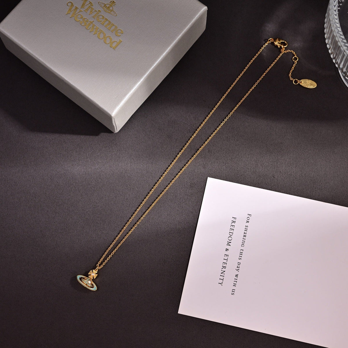 Martin Graham pendant necklace in polished metal-tone – front product view