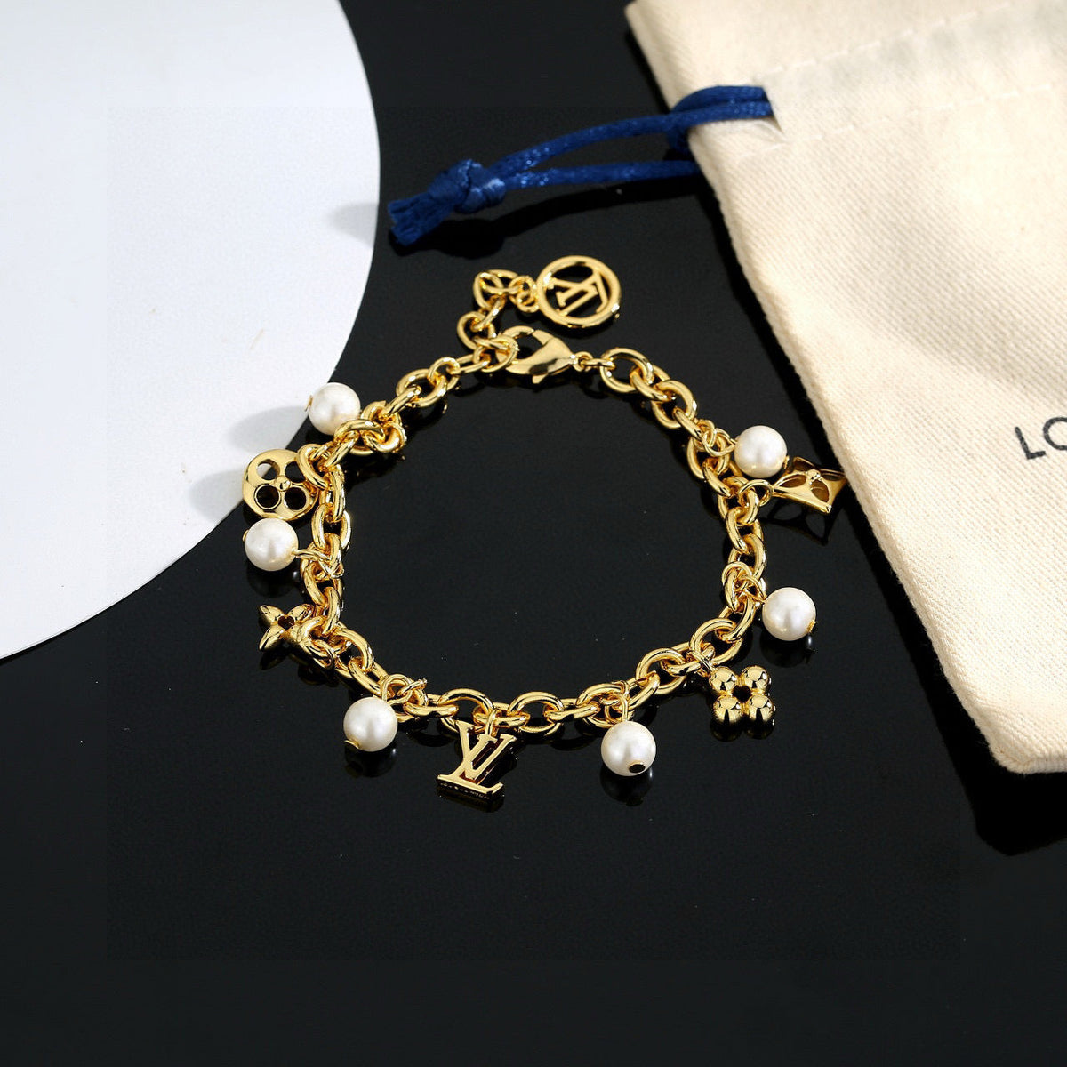 Martin Graham bracelet in polished metal-tone – styled product view
