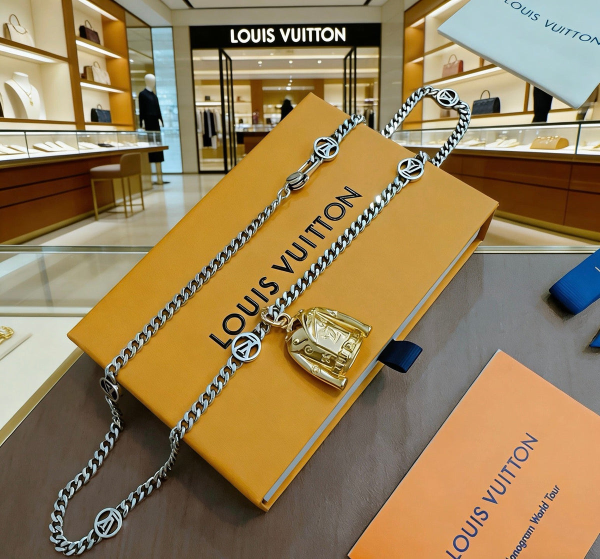 Martin Graham pendant necklace in polished metal-tone – main product view