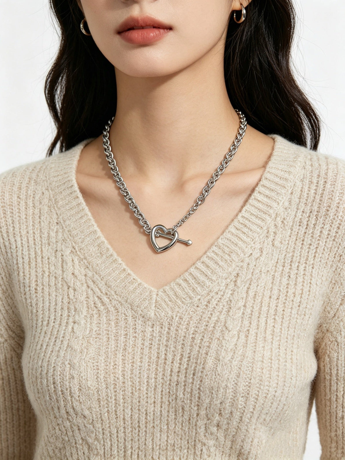 Martin Graham pendant necklace in polished metal-tone – styled product view