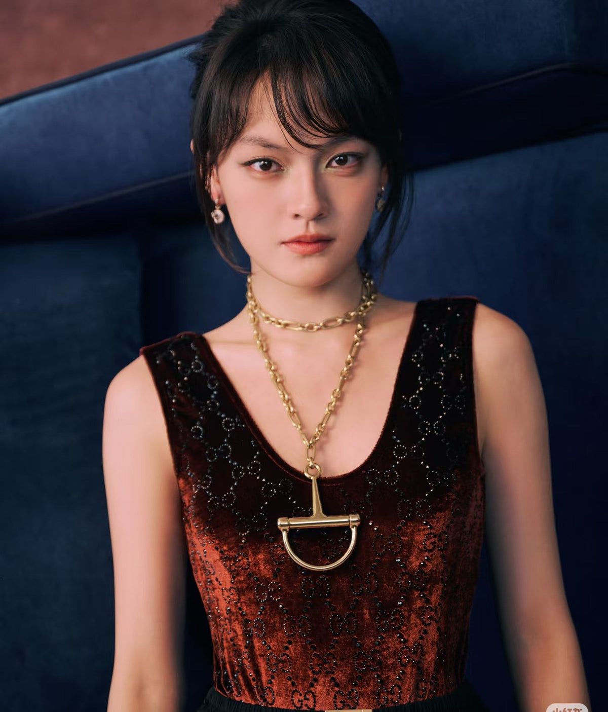 Martin Graham pendant necklace in polished metal-tone – front product view