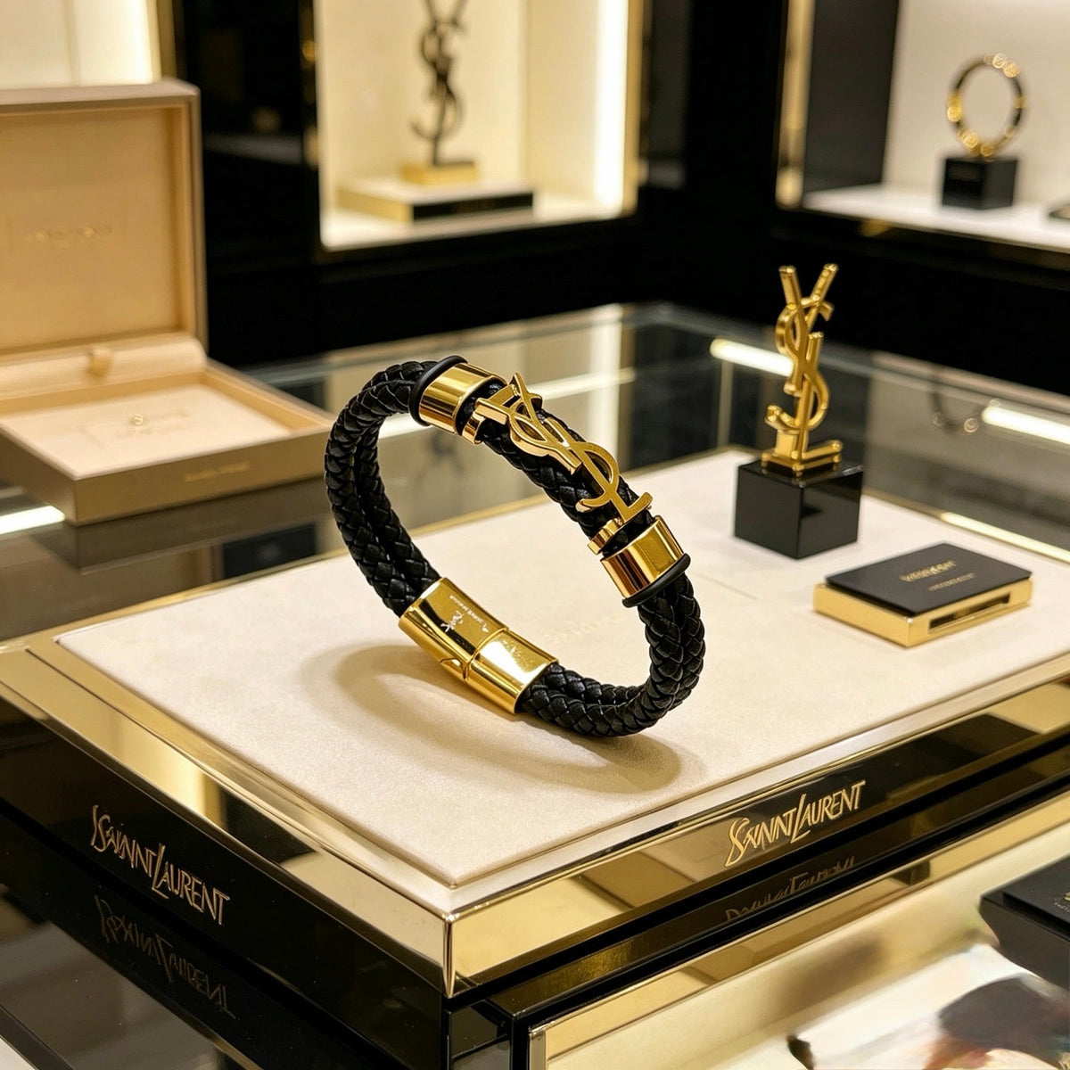 Martin Graham bangle in polished metal-tone – front product view