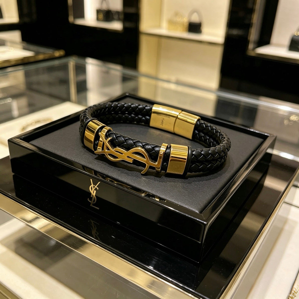 Martin Graham bangle in polished metal-tone – side detail
