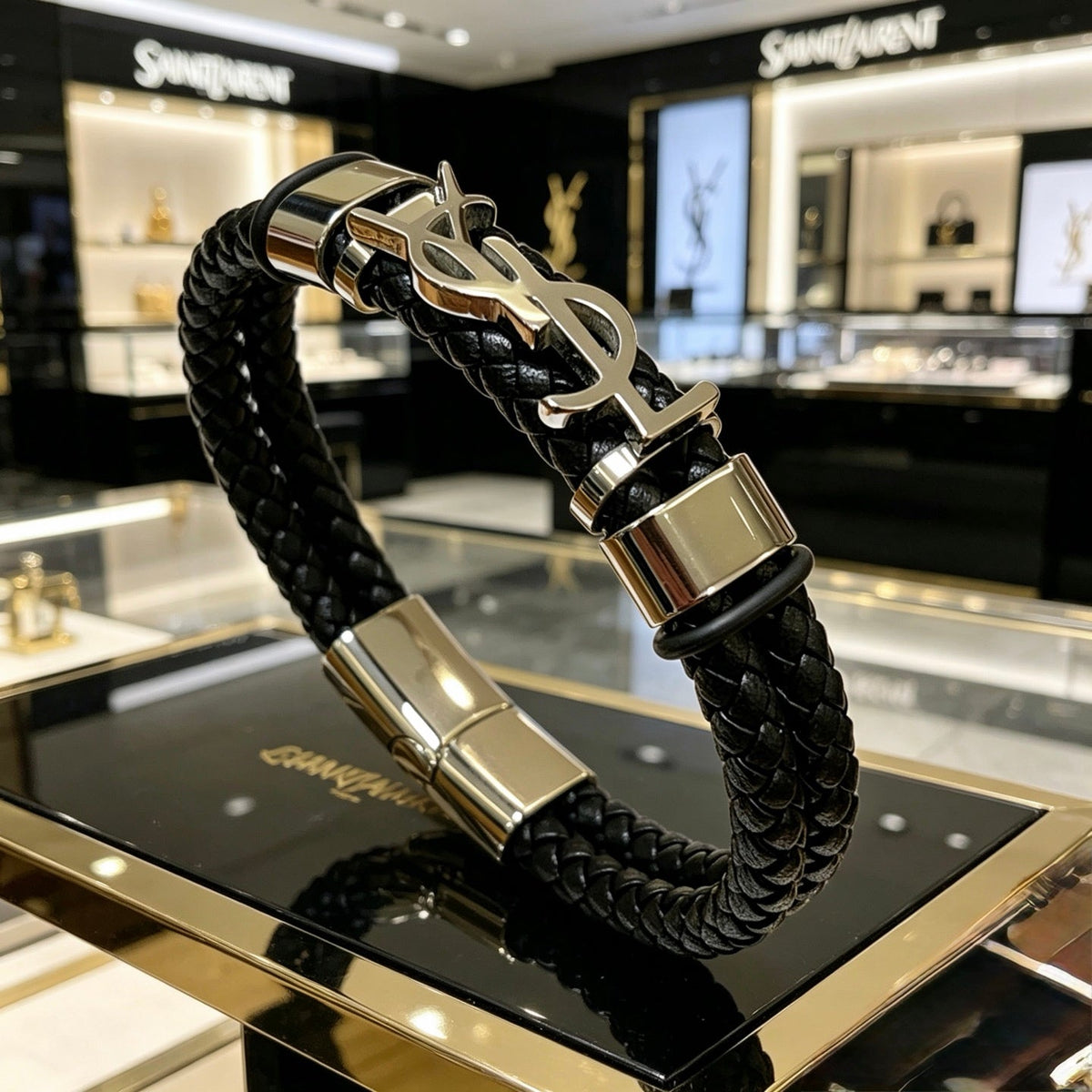 Martin Graham bangle in polished metal-tone – detail view