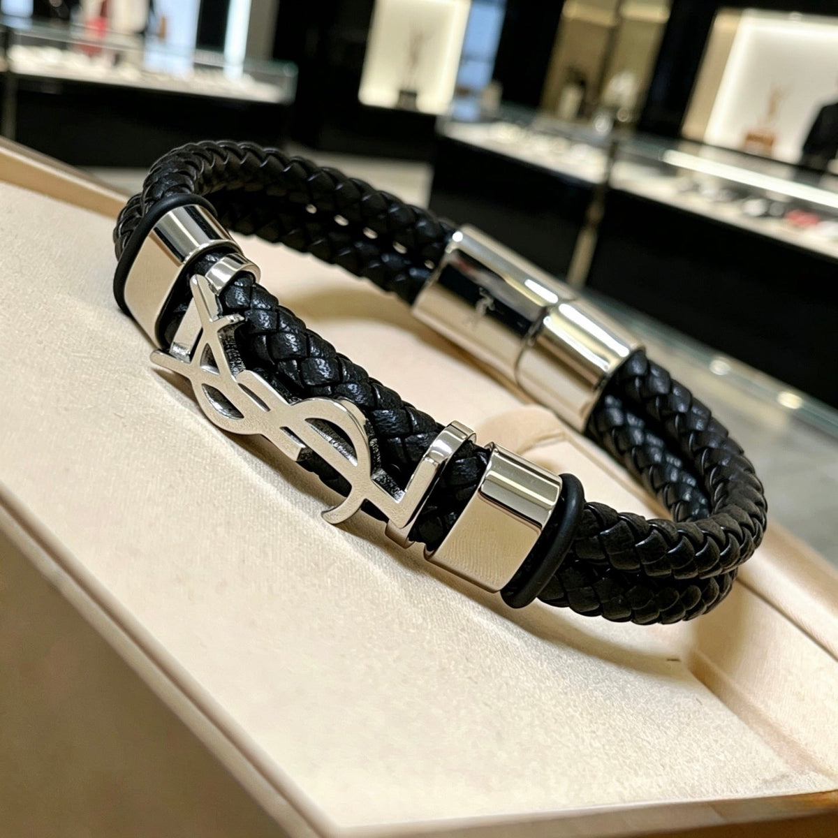 Martin Graham bangle in polished metal-tone – close-up detail