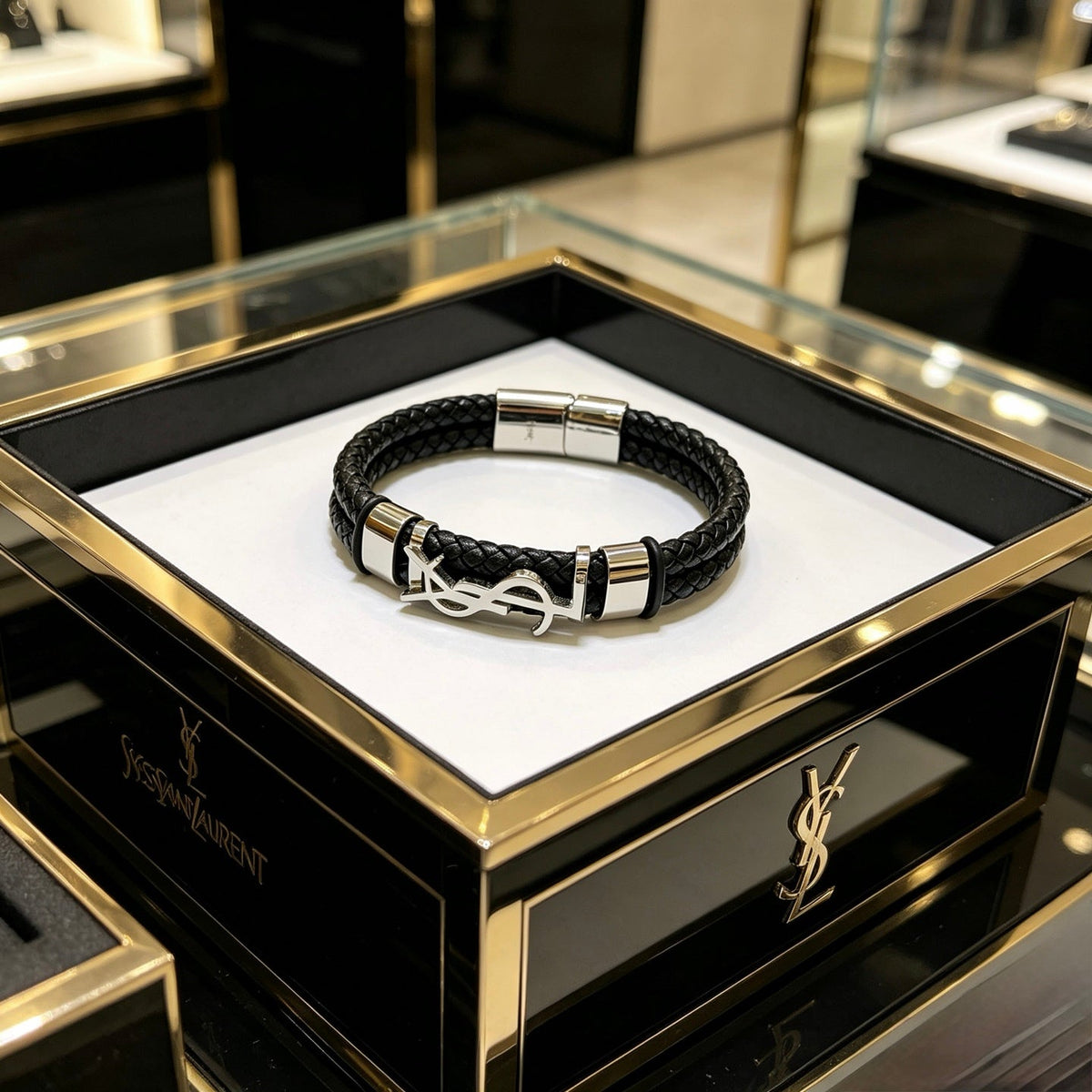 Martin Graham bangle in polished metal-tone – front product view