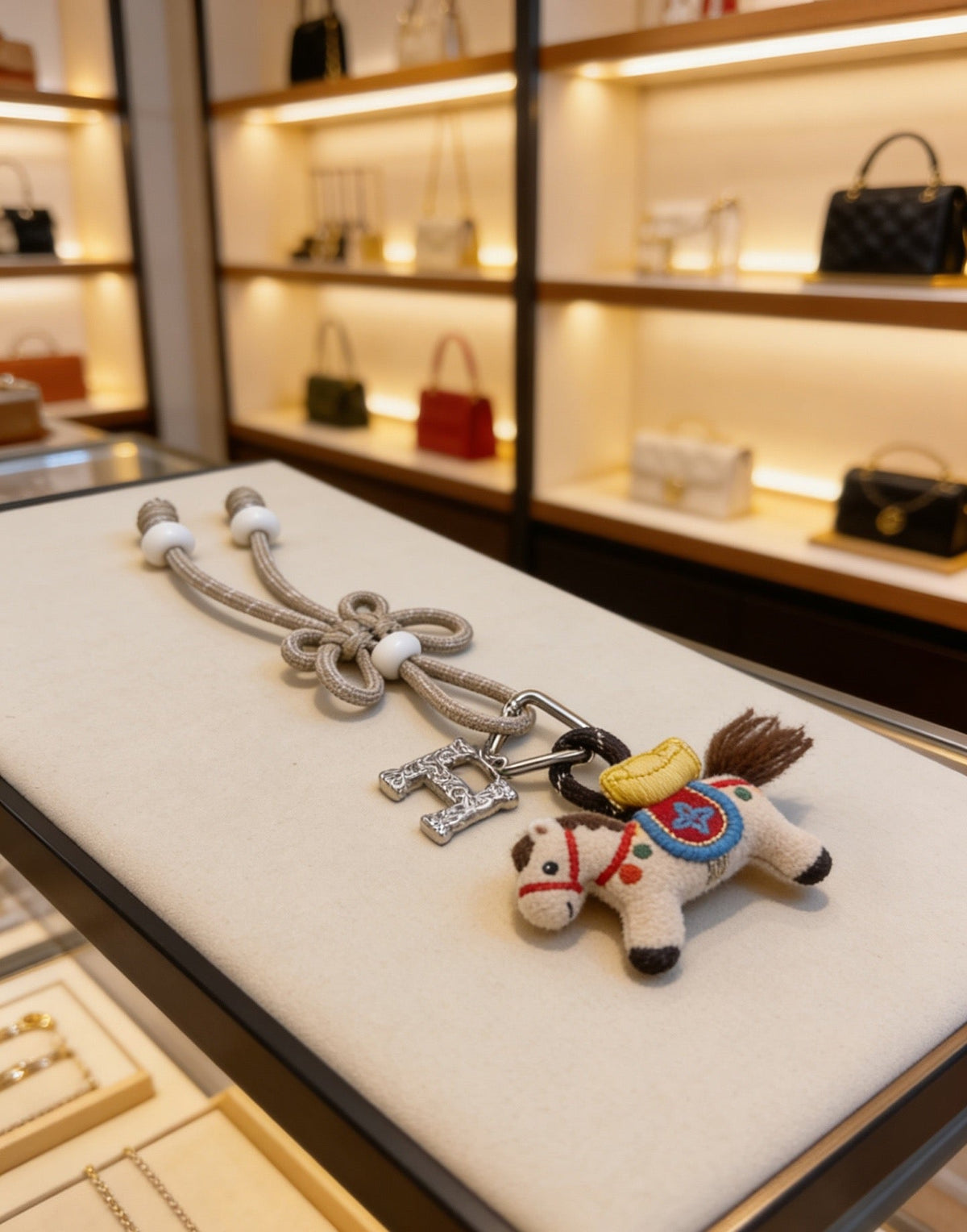Martin Graham keychain in polished metal-tone – close-up detail