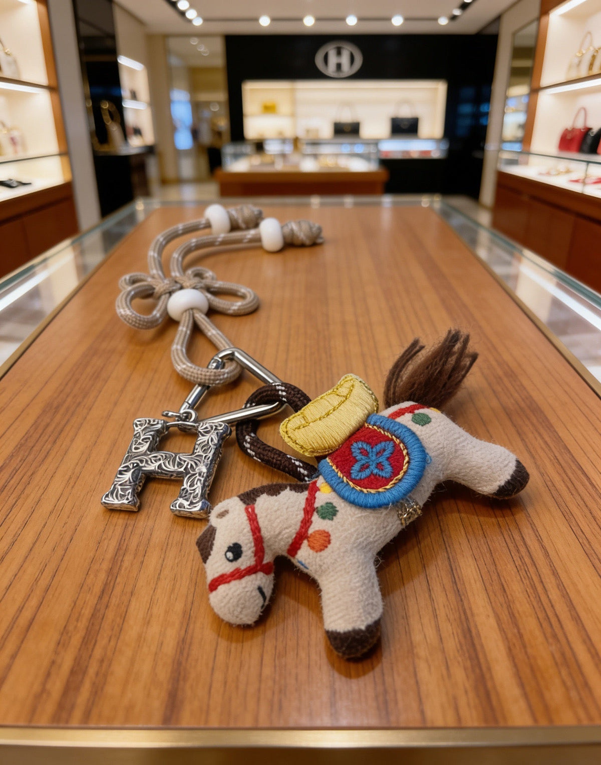 Martin Graham keychain in polished metal-tone – styled product view