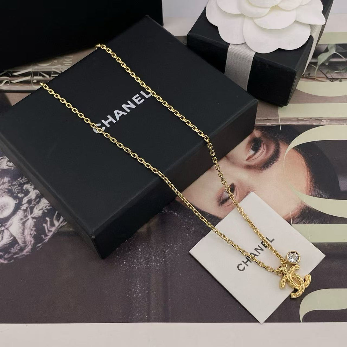 Martin Graham pendant necklace in polished metal-tone – front product view