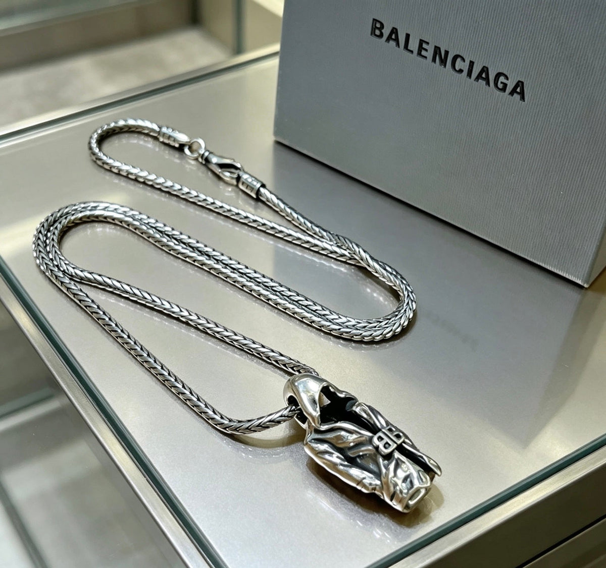 Martin Graham pendant necklace in polished metal-tone – main product view