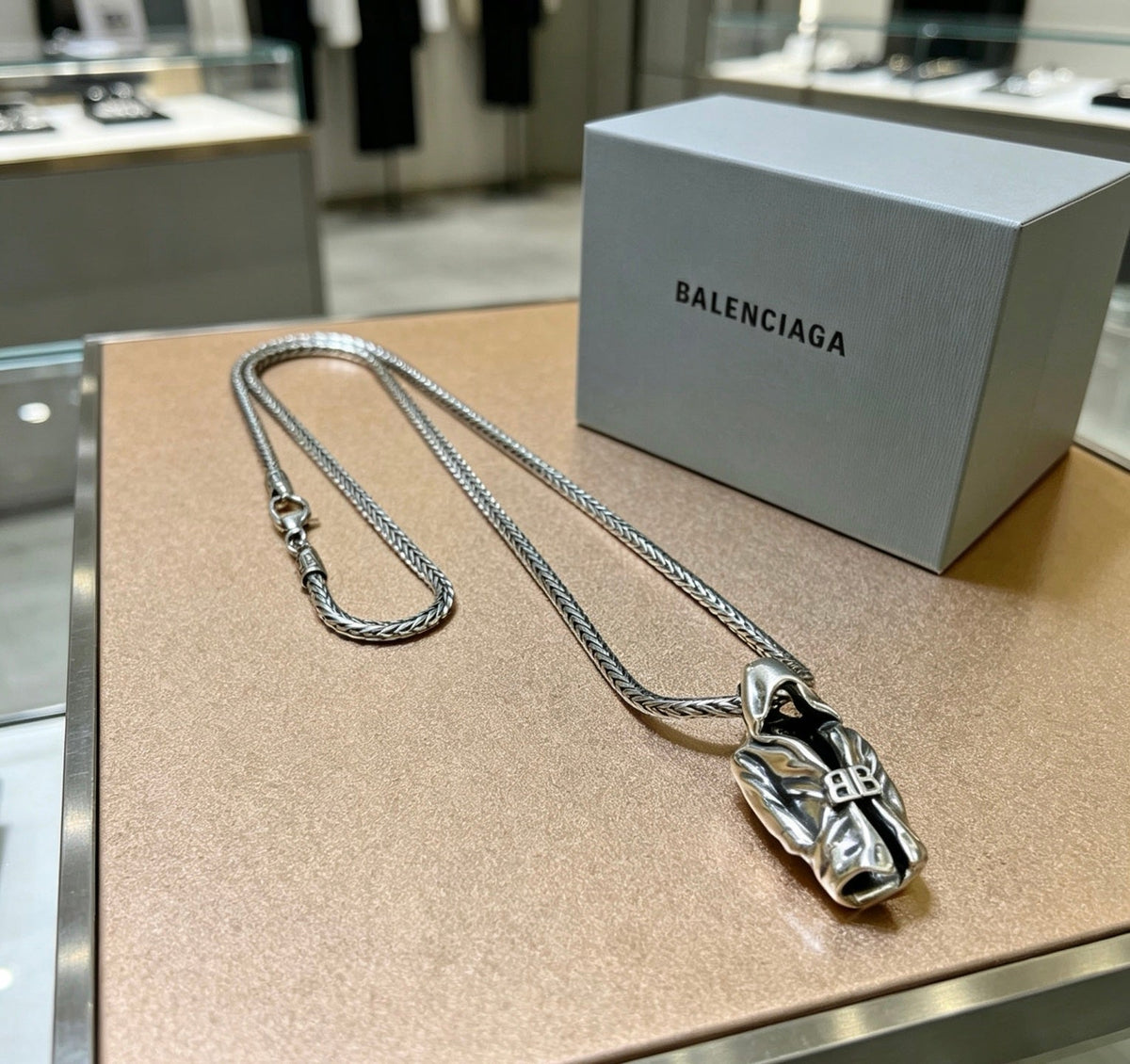 Martin Graham pendant necklace in polished metal-tone – main product view