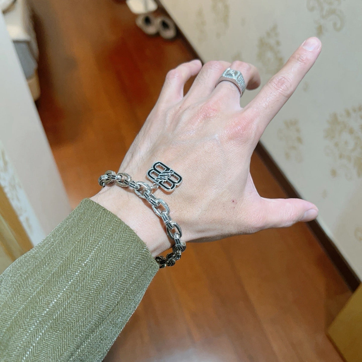 Martin Graham bracelet in polished metal-tone – styled product view