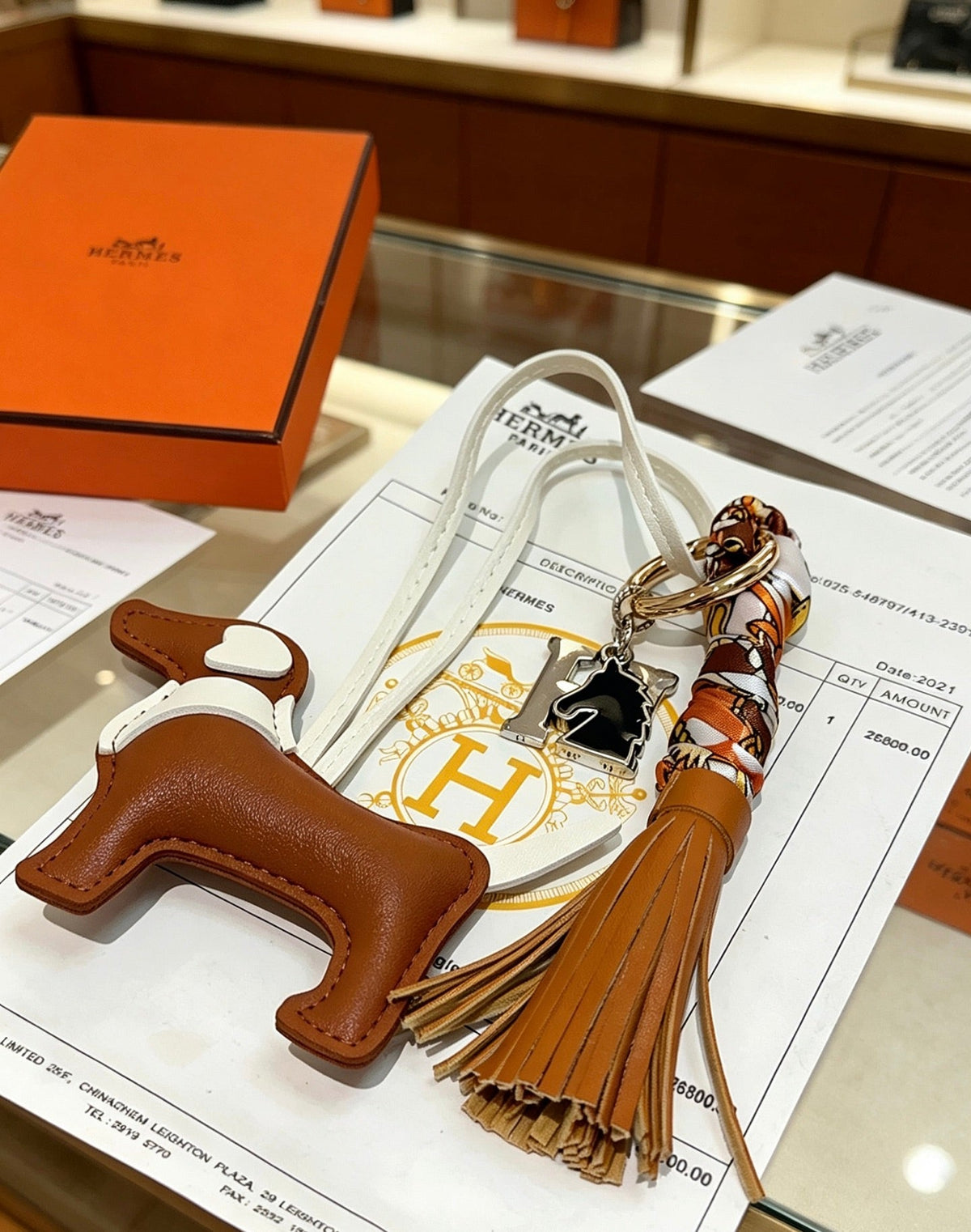 Martin Graham keychain in polished metal-tone – styled product view
