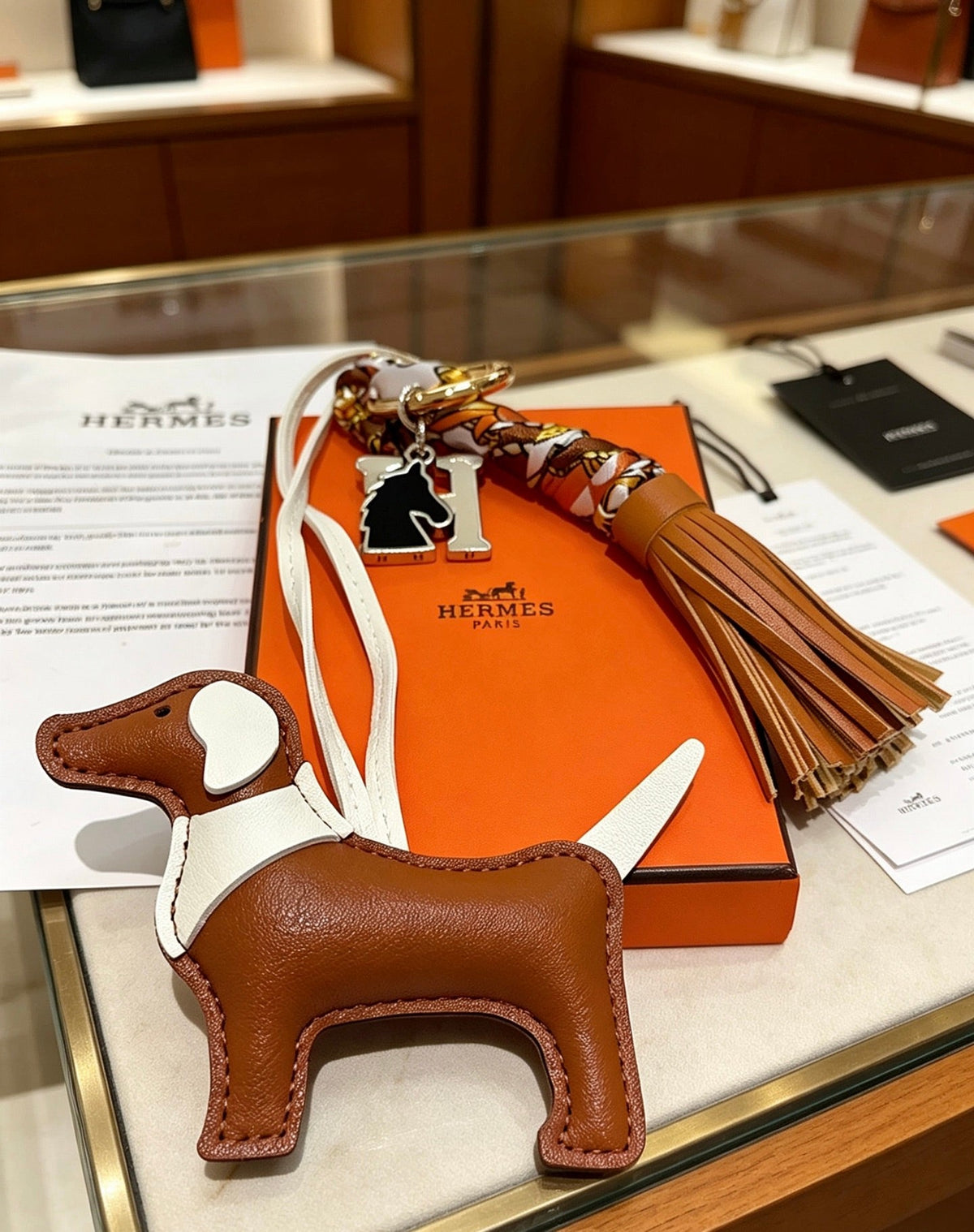 Martin Graham keychain in polished metal-tone – close-up detail