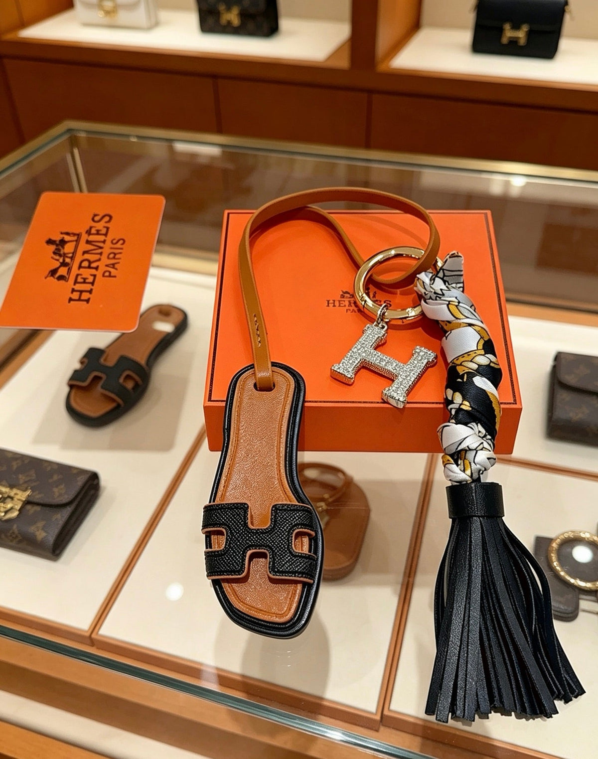 Martin Graham keychain in polished metal-tone – styled product view