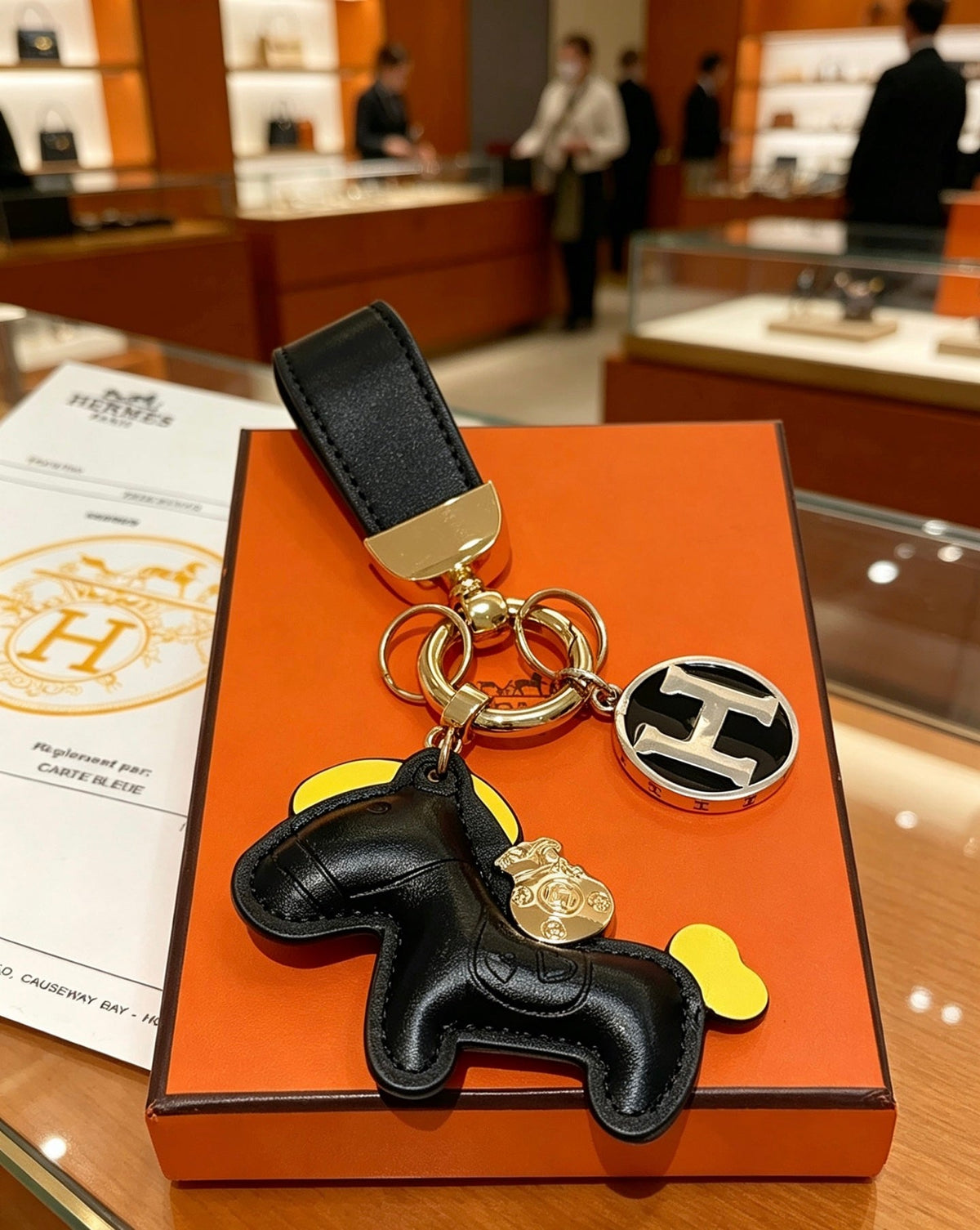 Martin Graham keychain in polished metal-tone – close-up detail