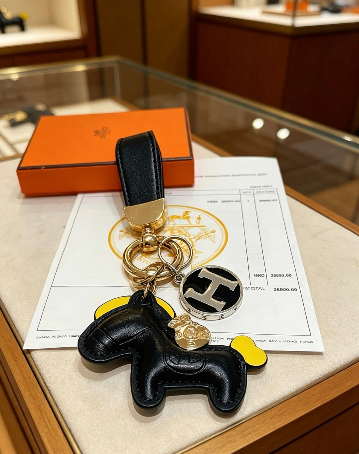 Martin Graham keychain in polished metal-tone – styled product view
