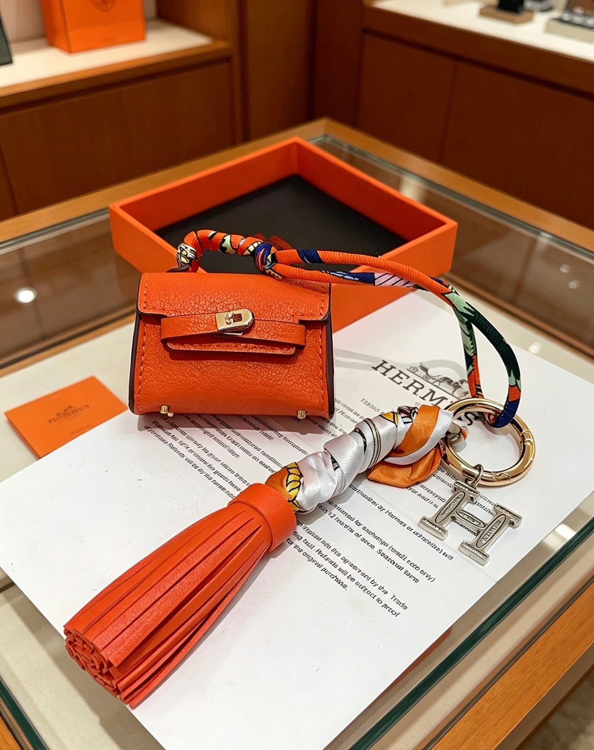 Martin Graham keychain in polished metal-tone – front product view