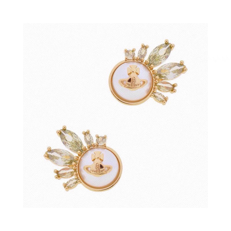 Martin Graham stud earrings in polished metal-tone – front product view