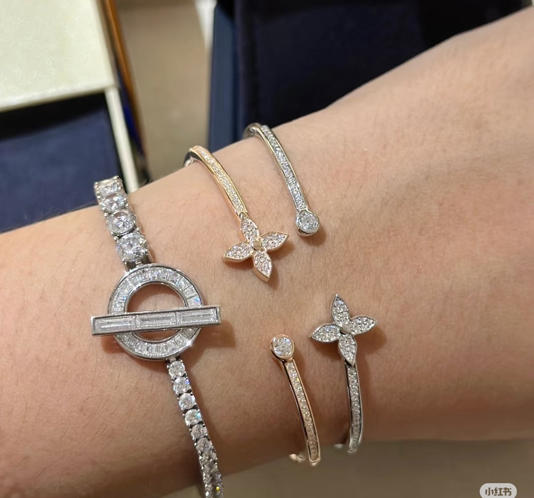 Martin Graham bangle in polished metal-tone – styled product view