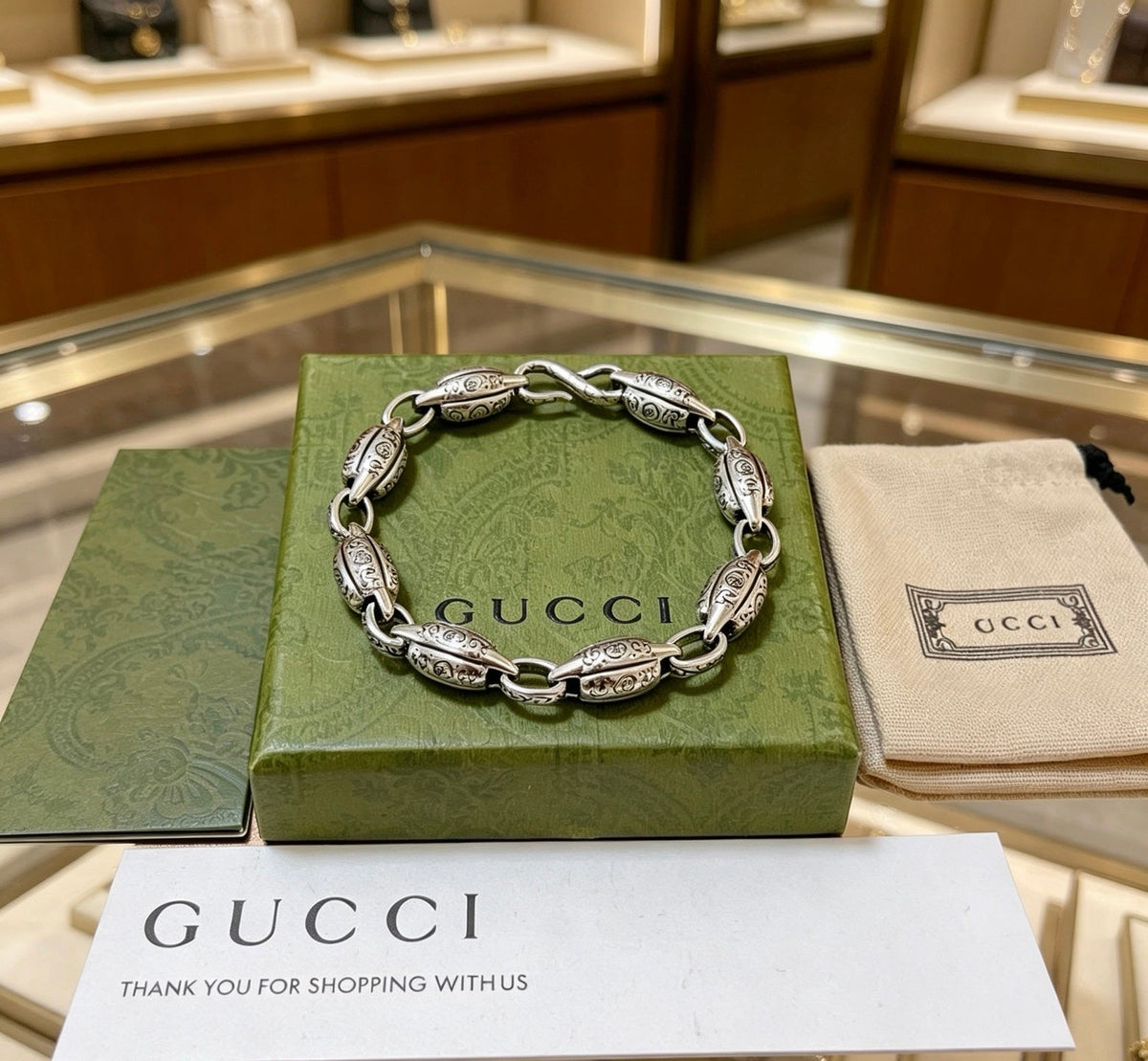 Martin Graham bracelet in polished metal-tone – front product view