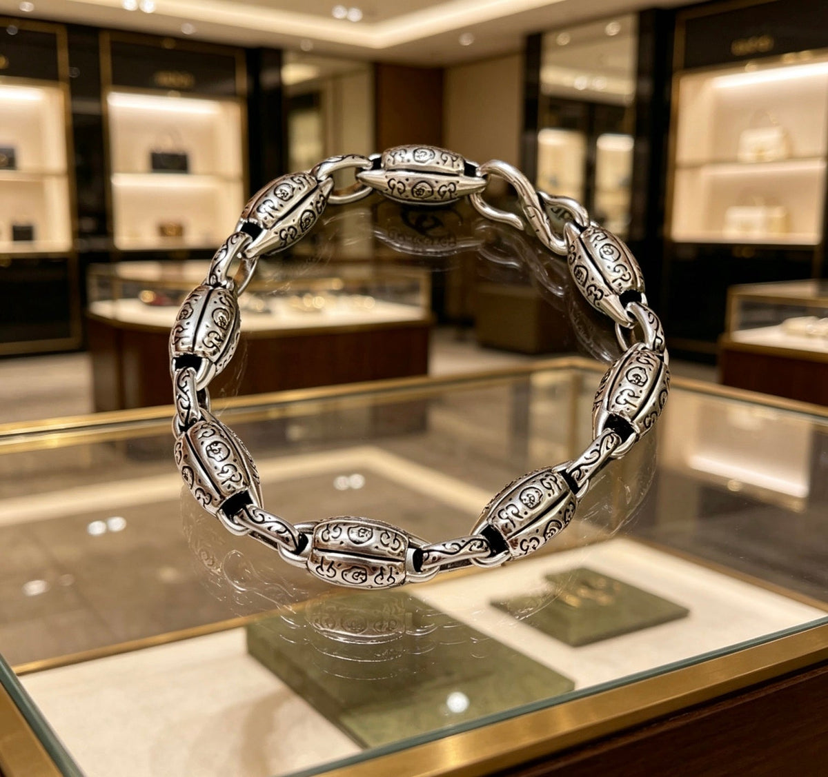 Martin Graham bracelet in polished metal-tone – styled product view