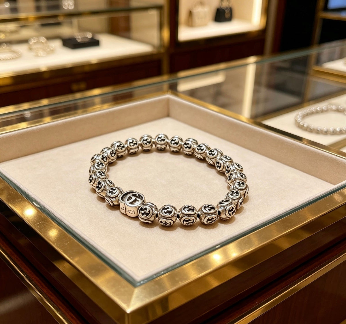 Martin Graham bracelet in polished metal-tone – close-up detail