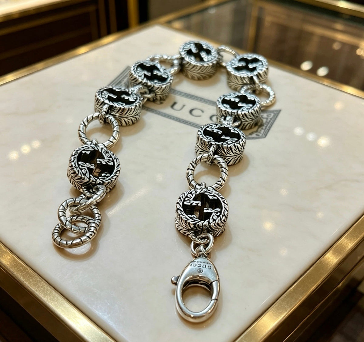 Martin Graham bracelet in polished metal-tone – front product view