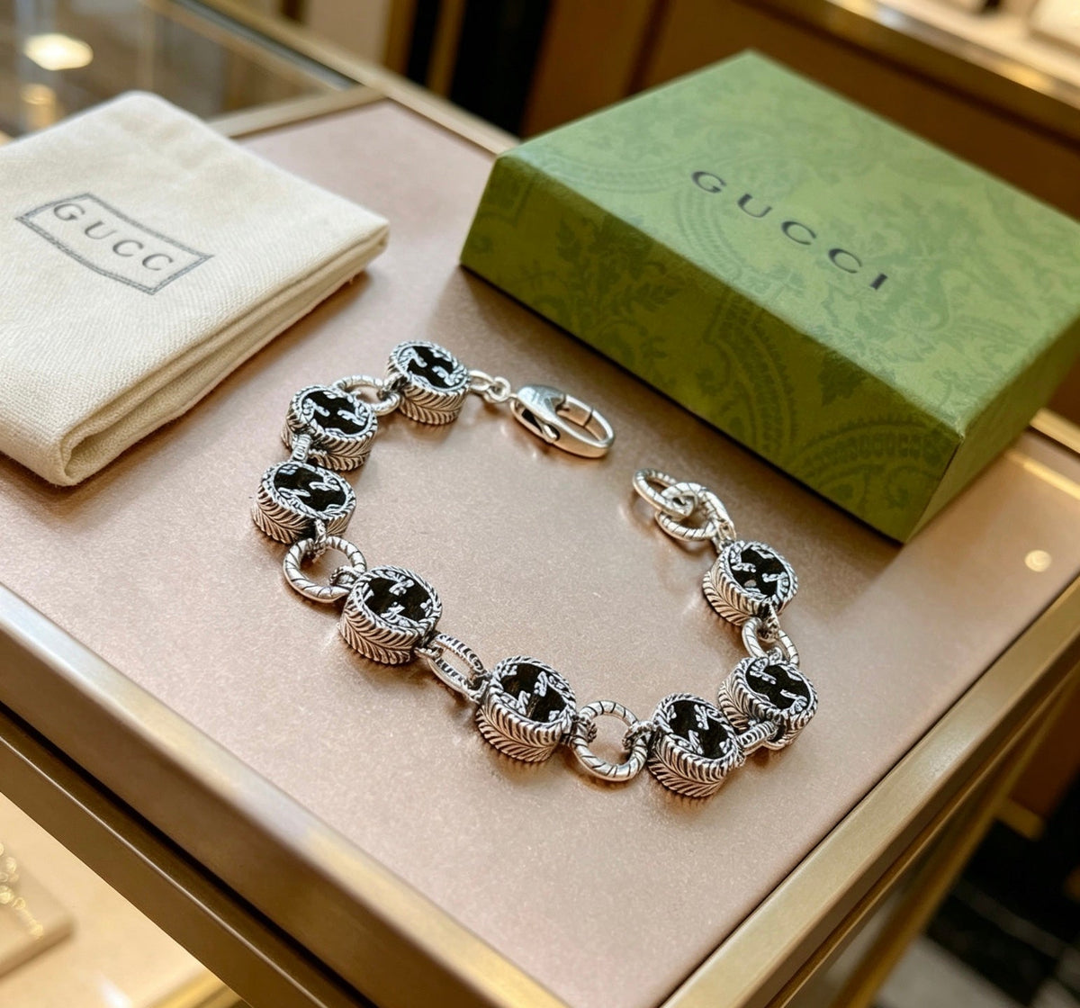 Martin Graham bracelet in polished metal-tone – front product view