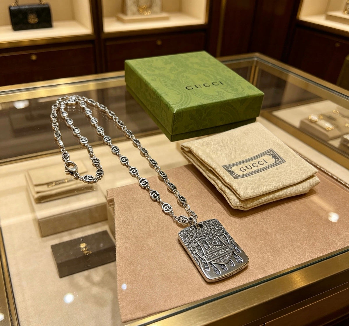 Martin Graham pendant necklace in polished metal-tone – main product view