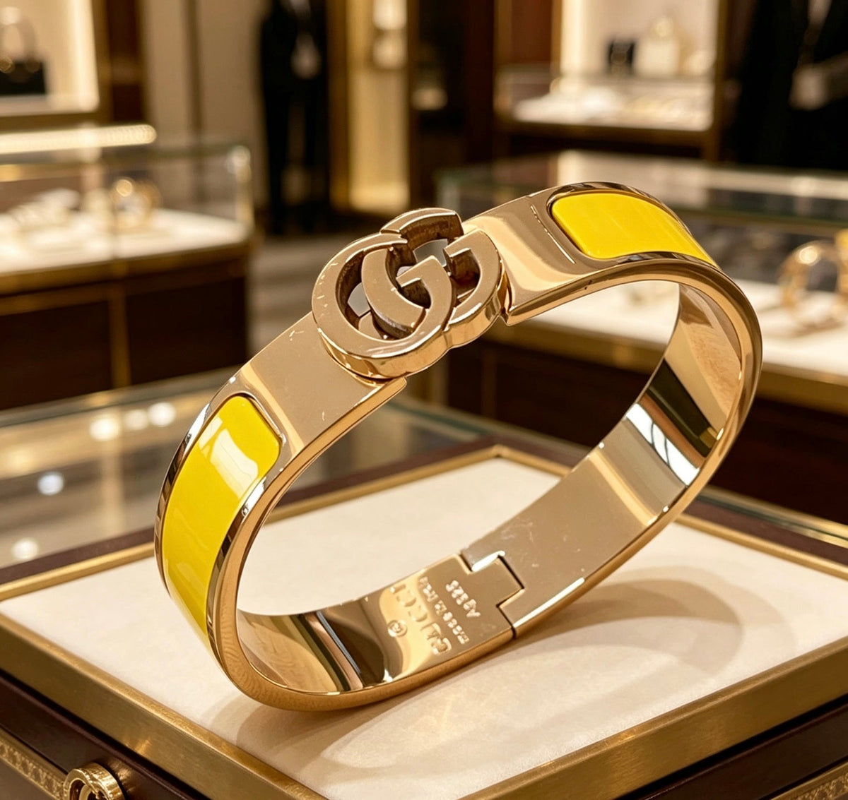 Martin Graham bangle in polished metal-tone – front product view