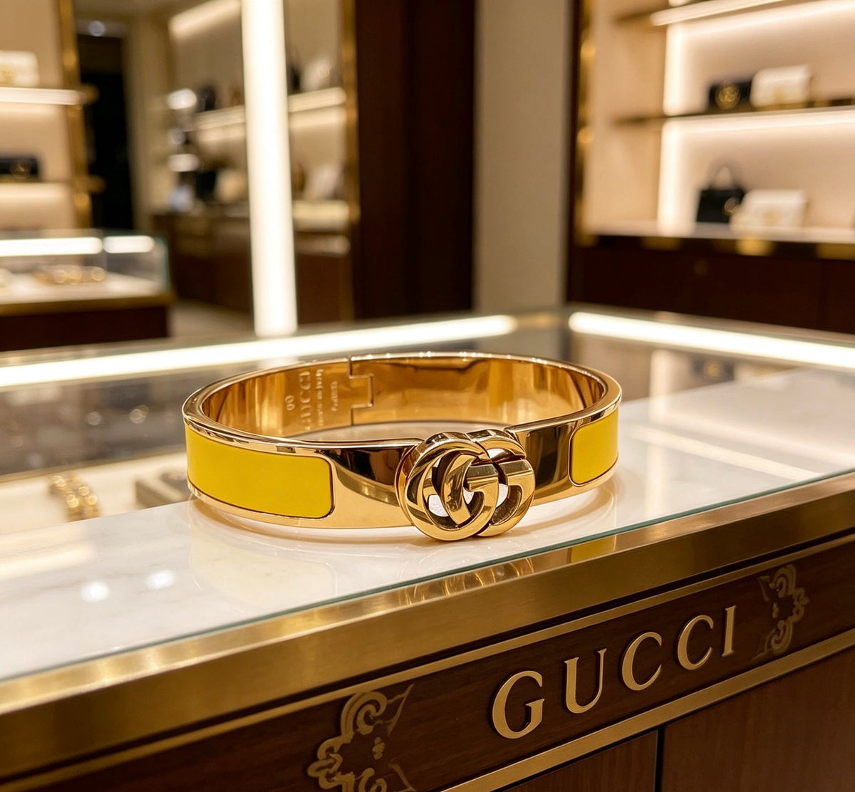 Martin Graham bangle in polished metal-tone – front product view